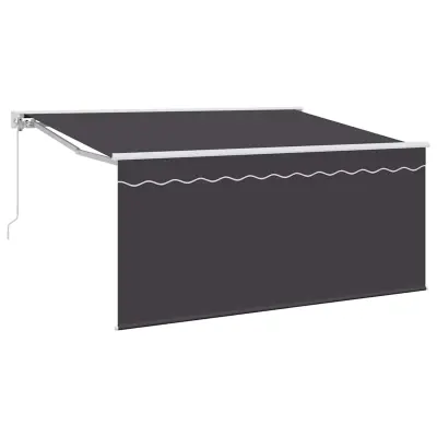 vidaXL Retraktilna tenda Črtasto Antracit 300 x 200 cm blago