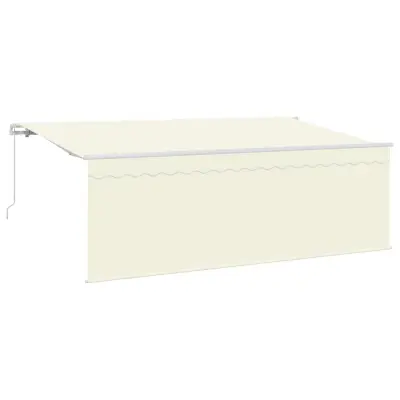 vidaXL Retraktilna tenda krema 400 x 200 cm Poliester in aluminij