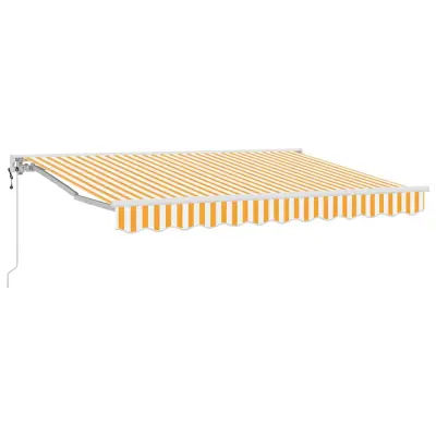 vidaXL Retraktilna tenda Rumena in Bela 250 x 200 cm