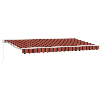 vidaXL Retraktilna tenda Oranžna in Črna 350 x 200 cm