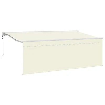 vidaXL Retraktilna tenda krema 400 x 200 cm Poliester in aluminij