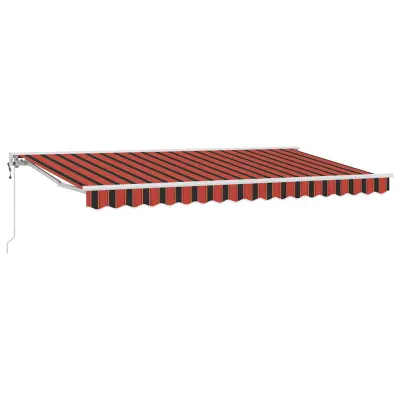 vidaXL Retraktilna tenda Oranžna in Črna 350 x 200 cm