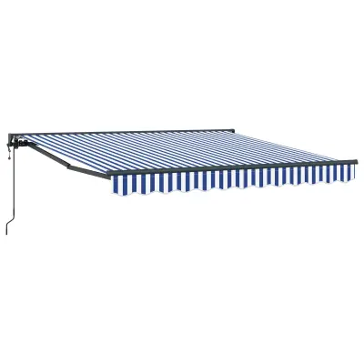 vidaXL Okvir tende Modra in bela 350 x 250 cm Poliester s PU premazom