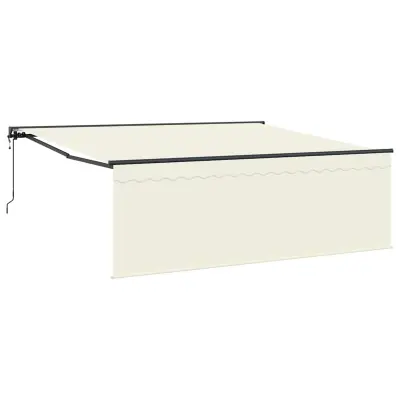 vidaXL Retraktilna tenda krema 400 × 300 cm Poliester in aluminij