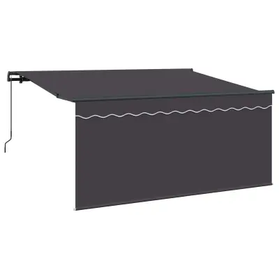 vidaXL Retraktilna tenda Črtasto Antracit 300 x 200 cm blago