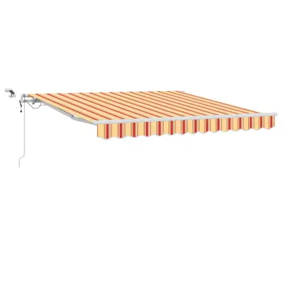 vidaXL Retraktilna tenda z LED lučmi Rumena in oranžna 350 x 250 cm