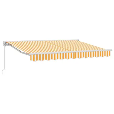 vidaXL Retraktilna tenda Rumena in Bela 250 x 200 cm