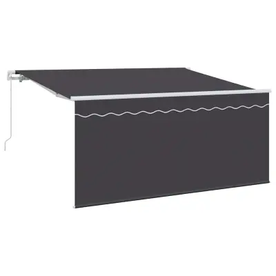 vidaXL Retraktilna tenda Črtasto Antracit 300 x 200 cm blago