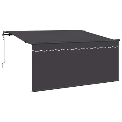 vidaXL Retraktilna tenda Črtasto Antracit 300 x 200 cm blago