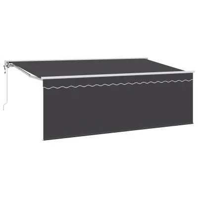 vidaXL Retraktilna tenda Antracit 400 x 200 cm Poliester in aluminij