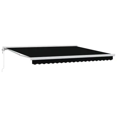 vidaXL Retraktilna tenda Črna 400 × 300 cm Tkanina in kovina