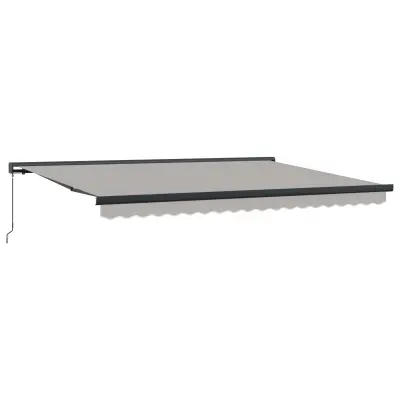 vidaXL Retraktilna tenda Svetlo siva 4 × 3 m Platno in aluminij