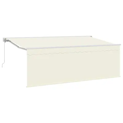vidaXL Retraktilna tenda krema 400 x 200 cm Poliester in aluminij