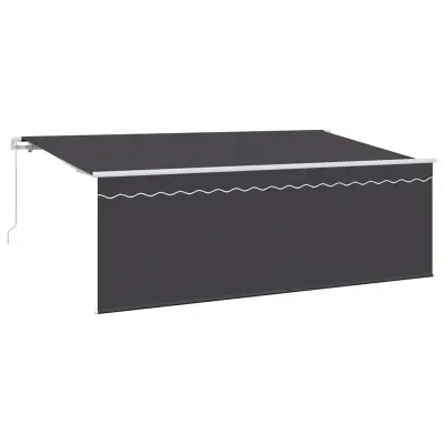 vidaXL Retraktilna tenda Antracit 350 x 200 cm Poliester in aluminij