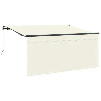 vidaXL Retraktilna tenda krema 300 x 200 cm Poliester in aluminij