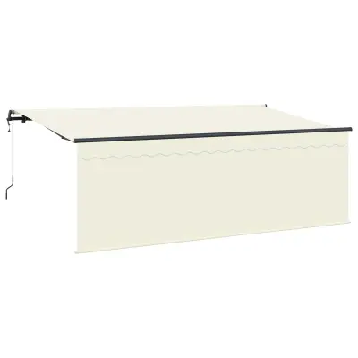 vidaXL Retraktilna tenda krema 350 x 200 cm Poliester in aluminij