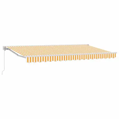 vidaXL Retraktilna tenda Rumena in Bela 400 x 200 cm