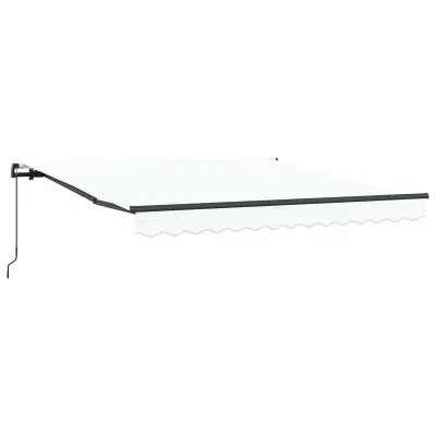 vidaXL Retraktilna tenda Bela 350 x 250 cm Poliester in jeklo