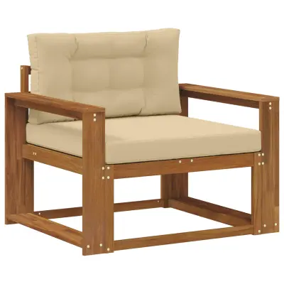 vidaXL Srednji zunanji kavč Masiven les akacije Naravna