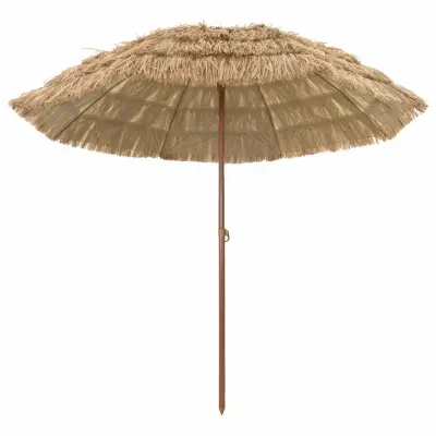 vidaXL Plažni dežnik Naravna 255 x 255 x 255 cm Poliester in jeklo