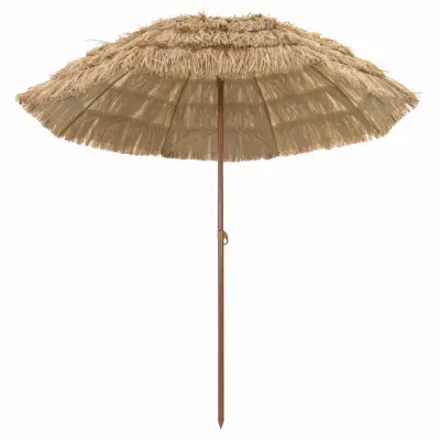 vidaXL Plažni dežnik Naravna 205 x 205 x 210 cm Poliester in jeklo