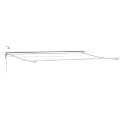 vidaXL Električna nadstrešnica s profili LED Bela 4,5 × 3 m Aluminij