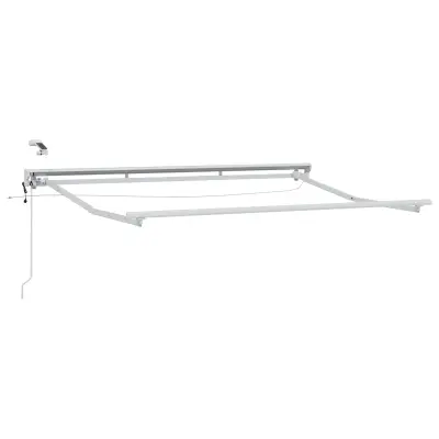 vidaXL Električna nadstrešnica s profili LED Bela 3 x 2 m Aluminij