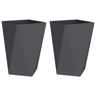 vidaXL Cvetlično korito 2 pcs Antracit 50 x 50 x 75 cm Jeklo