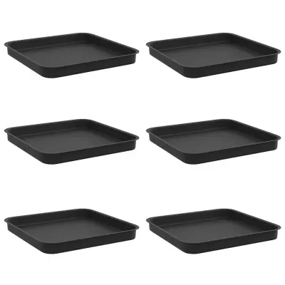 vidaXL Kvadraten cvetlični pladenj 6 pcs Črna 36 x 36 x 2.5 cm