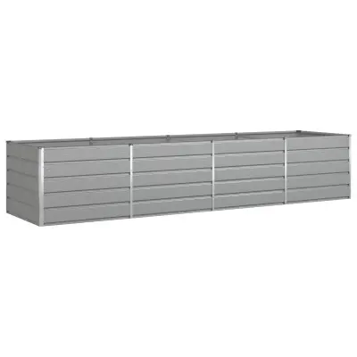 vidaXL Cvetlično korito Svetlo siva 385 x 100 x 75 cm Cinkana jeklena