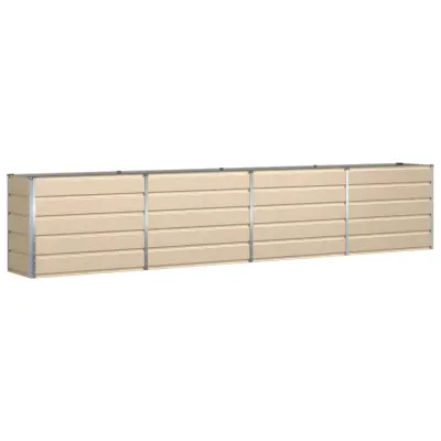 vidaXL Cvetlično korito Slonokoščena 385 x 50 x 75 cm Cinkana jeklena