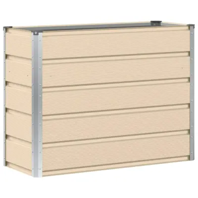 vidaXL Cvetlično korito Slonokoščena 100 x 40 x 75 cm Jeklo