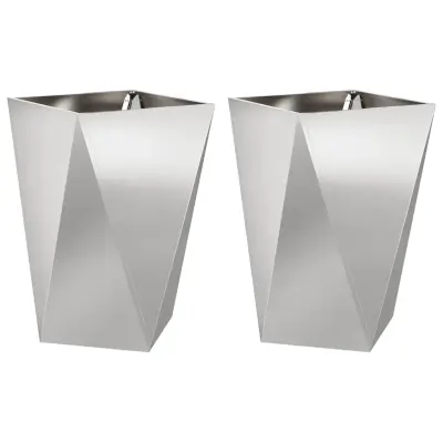 vidaXL Cvetlično korito 2 pcs srebrna 50 x 50 x 75 cm Nerjaveče jeklo