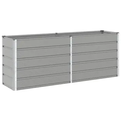 vidaXL Cvetlično korito Svetlo siva 195 x 50 x 75 cm Cinkana jeklena