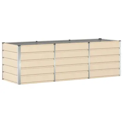 vidaXL Cvetlično korito Slonokoščena 240 x 80 x 75 cm Jeklo