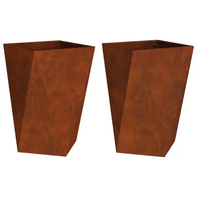 vidaXL Cvetlično korito 2 pcs Rjav 50 x 50 x 75 cm