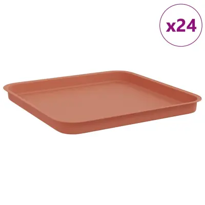 vidaXL Kvadraten cvetlični pladenj 24 pcs Kamnito rdeča