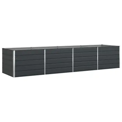 vidaXL Cvetlično korito Antracit 385 x 100 x 75 cm Cinkana jeklena