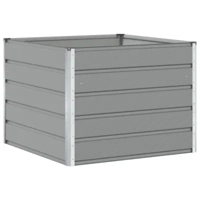 vidaXL Cvetlično korito Svetlo siva 100 x 100 x 75 cm Jeklo