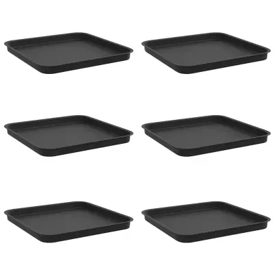 vidaXL Kvadraten cvetlični pladenj 6 pcs Črna 36 x 36 x 2.5 cm
