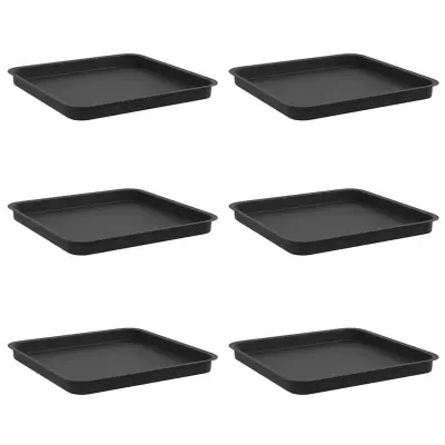 vidaXL Kvadraten cvetlični pladenj 6 pcs Črna 36 x 36 x 2.5 cm