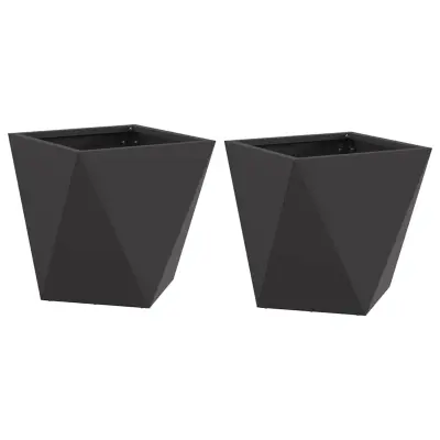 vidaXL Cvetlično korito 2 pcs Črna 30 x 30 x 30 cm Jeklo