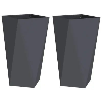 vidaXL Cvetlično korito 2 pcs Antracit 40 x 40 x 75 cm Jeklo