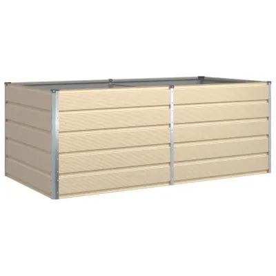 vidaXL Cvetlično korito Slonokoščena 195 x 100 x 75 cm Cinkana jeklena