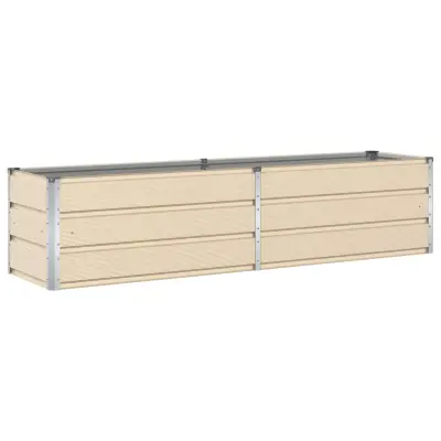 vidaXL Cvetlično korito Slonokoščena 195 x 50 x 45 cm Cinkana jeklena