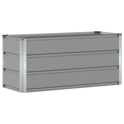 vidaXL Cvetlično korito Svetlo siva 100 x 40 x 45 cm Jeklo