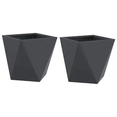 vidaXL Cvetlično korito 2 pcs Antracit 30 x 30 x 30 cm Jeklo