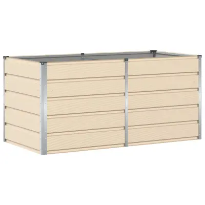 vidaXL Cvetlično korito Slonokoščena 160 x 80 x 75 cm Jeklo