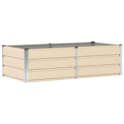 vidaXL Cvetlično korito Slonokoščena 160 x 80 x 45 cm Jeklo