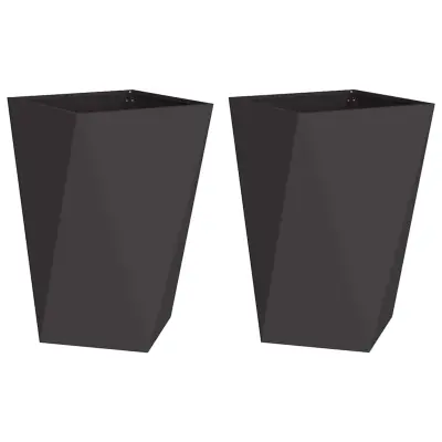 vidaXL Cvetlično korito 2 pcs Črna 50 x 50 x 75 cm Jeklo